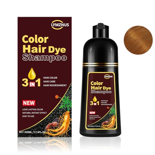 Instant Herbal Blonde Brown Hair Dye Shampoo 3 in 1, Colors in Minutes, Brown Hair Color Shampoo for Men and Women, 500ml