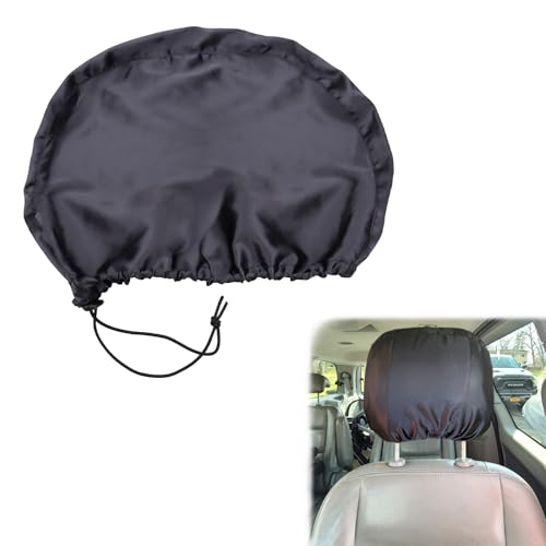 2 Pack Satin Car Headrest Cover Hair-Saving Satin Headrest Cover for Hair Protection Car Head Rest Protector Adjustable and Reusable