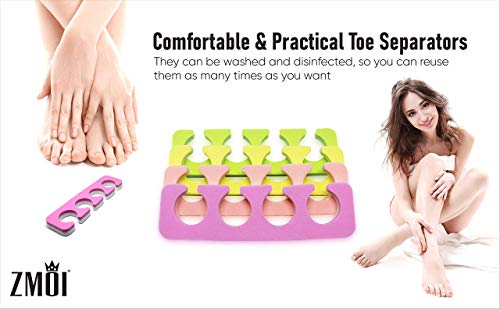 120 PCS Premium Pedicure Toe Separators - Soft & Durable Bulk Salon Pedicure Accessories - 4 Colors