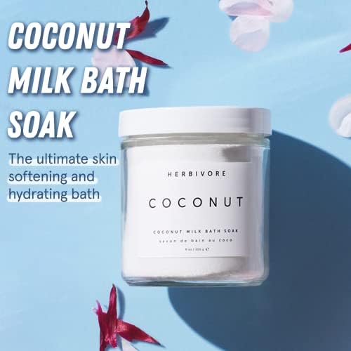 HERBIVORE Coconut Milk Bath Soak | Deeply Hydrating + Skin Softening, Soothing Light Coconut Scent, Vegan, Plant-Based, 237 mL / 8 oz