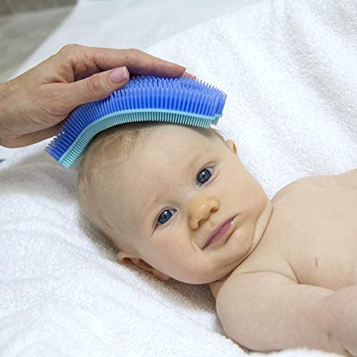 Innobaby Bathin' Smart Silicone Fish Bath Scrub, Aqua/Periwinkle