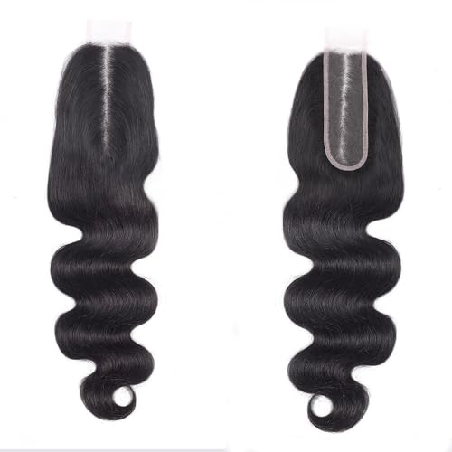 Brazilian 2x6 Human Hair Lace Closure HD Transparent 2x6 Body Wave Lace Closure Middle part Human Hair Kim K Closure With Baby Hair (16 inch)