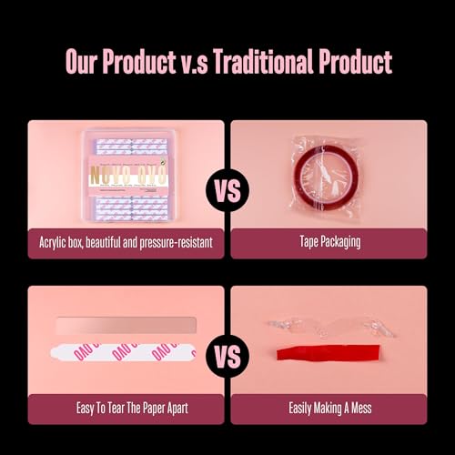 360 pcs EASY TEAR Adhesive Tabs for Press on Nails Display, Clear Removable Double Sided Gel Glue Mounting Sticky Tape for Nail Art/Packaging/Storage/Practice/Supplies 30 pc x 12 sheets