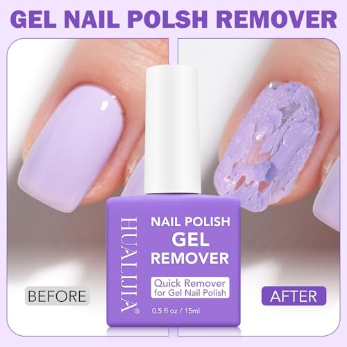 2 Pack Gel Nail Polish Remover Kit, Gel Polish Remover for Nails - Quickily and Easily Removes Gel Nail Polish at Home in 2-5 Mins - No Need for Foil, Soaking or Wrapping,15ml