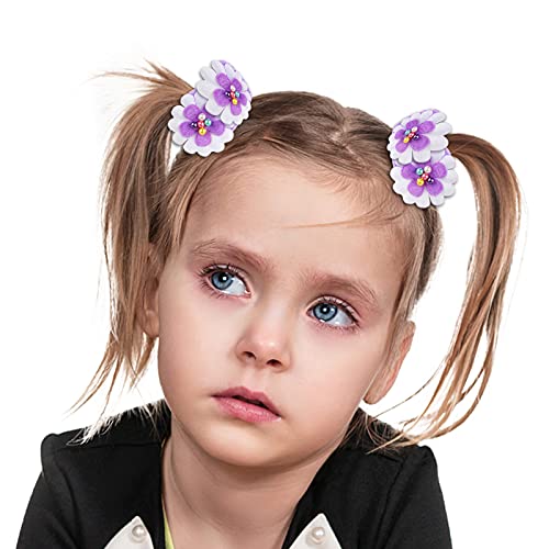 50 Pcs Elastic Hair Ties for Girls Cute Flower Toddler Hair Ties Multicolor Candy Baby Girls Scrunchies Soft Seamless Ponytail Holders Rubber Bands Sold by Zifengcer