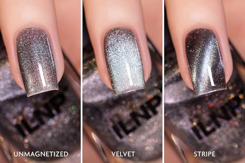 ILNP Moonlit - Charcoal Magnetic Holographic Nail Polish - Vegan, Cruelty Free, Non Toxic