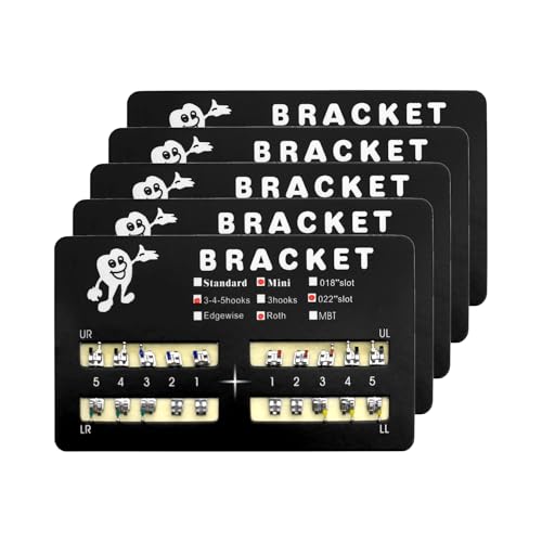 100pcs/Pack 022 Slot Bondable with Hook on 345 Teeth Model Mini Roth Brackets Roth,5 pieces per pack 20 pieces per pack. (5 pcs)
