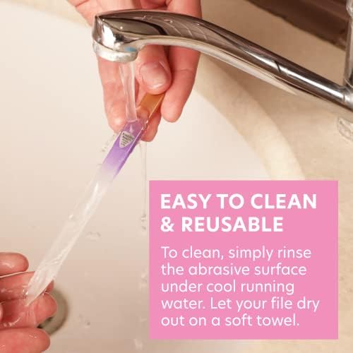 Bona Fide Beauty - Premium Czech Glass Fingernail File with Case - Gentle, Durable & Professional Manicure Tool - Beauty Gift for Women (Gold Violet)