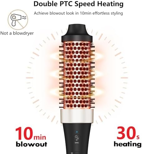 Ionic Thermal Brush Iron Curling Brushes Heated Round Hair Curling Brush Ceramic Tourmaline 1.5 inch Hair Styler Dual Voltage for Volume Hair Curler