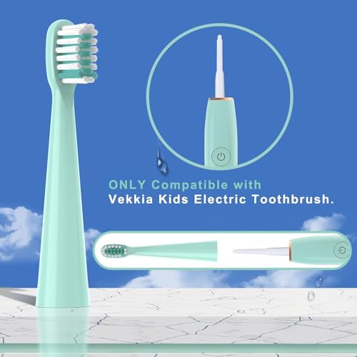 10PCS Toothbrush Replacement Head Compatible with Vekkia Kids Blue Dragon Electric Toothbrush, Soft and Comfortable for Children's Teeth and Gums