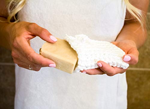 Ivory 3 Pack Set - Bar Soap Saver Bag - Handmade Cotton Soap Sack - Bathing Accessories - Handmade Bath Products