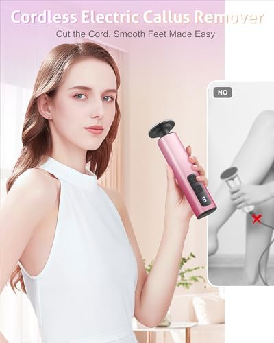 2 in 1 Electric Foot Callus Remover, 9 Adjustable Speeds Foot Scrubber USB Rechargeable Pedicure Tools for Feet, Dry Dead Skin Scraper Foot Grinder with 80/120 Grit Sandpaper Discs Rollers for Women
