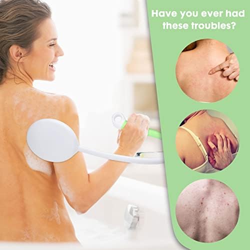27.5” Back Bath Brush with Long Curved Long Handle,Shower Brush with U-Shaped for Cleaning,Body Scrubber for Elderly,Disabled, Post-Surgery,Limited Mobility,Spine Pain,Frozen Shoulder