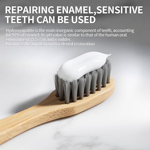 Hotluck HAP Fluoride Free Toothpaste，Nano Hydroxyapatite Toothpaste，Enamel Repair & Remineralization，Whitening，Fresh Breath，Natural Mint，4oz (Pack of 2)