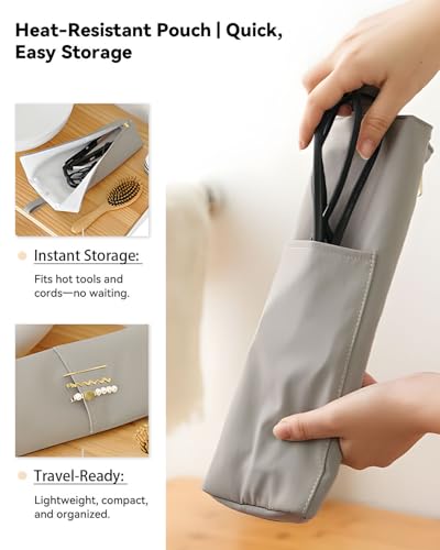 Hot Iron Holder & Mat, Heat Resistant Travel Bag for Curling Iron, Flat Iron - Hair Tool Organizer for Home, Travel