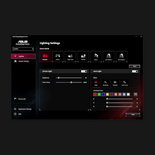 ASUS ROG Aura Monitor Light Bar (ALB01) - Asymmetrical Lighting bar, 3 Modes, RGB Lighting, USB-C, Patented clamp, Magnetic Buckle, Aura Sync Compatible, DisplayWidget Center, Quick Installation