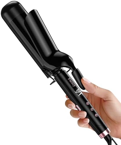 2 inch Curling Iron For Long Hair, Lightweight Large Barrel Curling Iron 2 Inch, Ceramic Curling Wand Infused Argan Oil & Keratin for Bouncy Big Curls, 9 Temps Digital Display & Lock Key, Glove