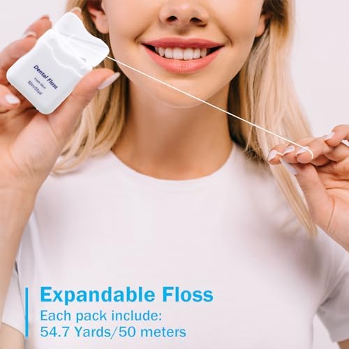 24 Pack Dental Floss Bulk Travel Mint Flavored 50m Each Travel Dental Floss Waxed for Teeth Oral Care and Gum Protection(Colorful)