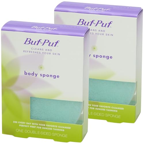 Buf-Puf Body Sponge, Bath Sponge, Dermatologist Developed, Cleanses Skin of Dirt, and Excess Oil, Reusable, Exfoliating, 2 Count