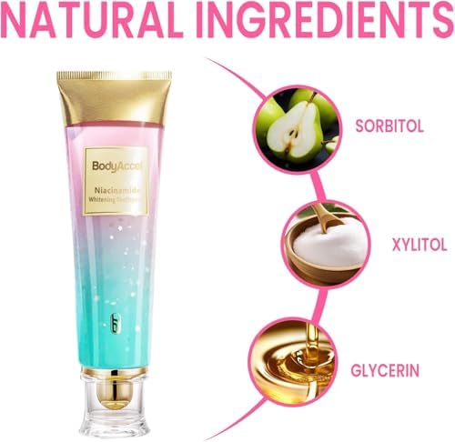 3 Pack Niacinamide Whitening Toothpaste, BodyAccel Triple Whitening Niacinamide Toothpaste, Brightens and Whitens Teeth, Stain Removal Natural Gentle, Fresh Breath