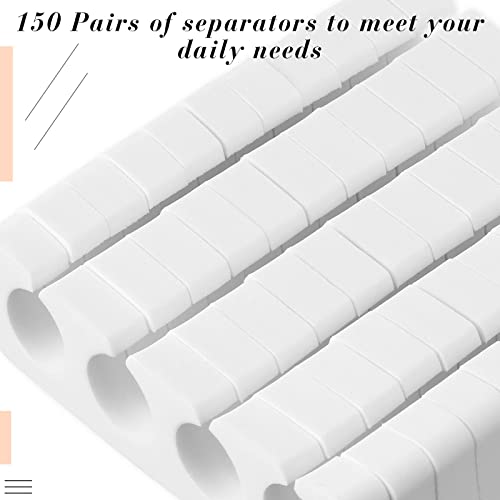 300 Pcs Toe Separators for Nail Polish Bulk Toe Separator Pedicure Correct Foot for Men Women Nail Polish Comfy Soft Pedicure Supplies(White)