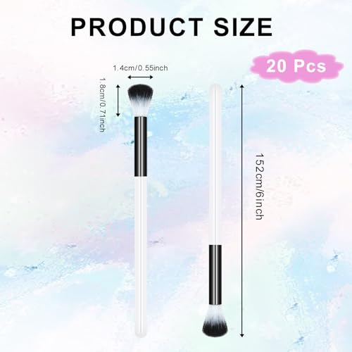20 PCS Eyelash Cleaning Brush Set, Lash Bath and Shampoo Cleansing Brushes for Extension, Eyeshadow Brush Set, Bulk Black