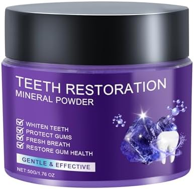 2025 New Teeth Restoration Mineral Powder Purple Natural Mineral Tooth Powder for Teeth Whitening Tooth Strengthening & Gum Care Fresh Breath