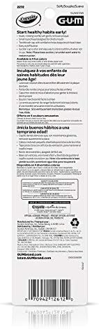 GUM Crayola Power Toothbrush for Kids, Extra Soft Bristled Toddler Toothbrushes, Travel Cap + Suction Cup Base, Batteries Included, 1 Count(Pack of 2)