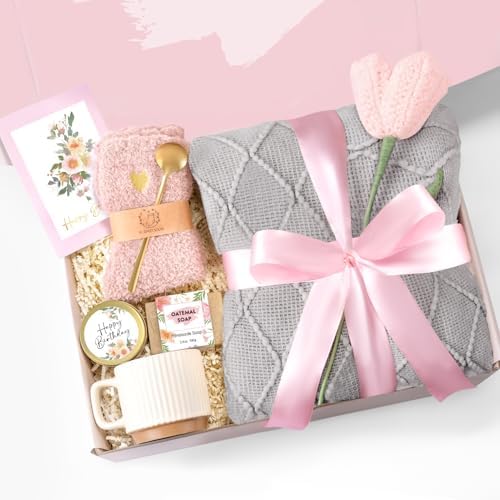 Birthday Gifts for Women, Get Well Soon Gifts Package, Thinking of You Box Care Package, Happy Birthday Gifts for Her, Mother's Day, Sister, Best Friend, Wife, Girlfriend, Birthday Gifts Ideas (Grey)