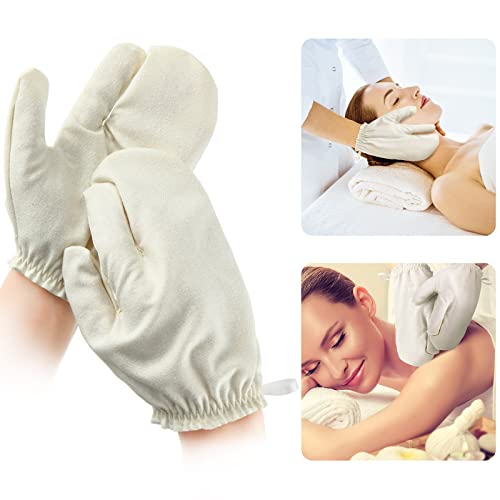 2 Pieces Raw Silk Garshana Gloves Ayurvedic Massaging Mitts Raw Silk Gloves Dry Massage Brush Gloves Exfoliating Gloves Bath Scrubbing Massage Shower Gloves for Women