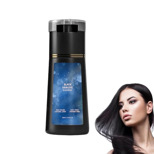 Hair Dye Shampoo, Hair Care Dye, Natural Hair Color Shampoo for Gray Hair Coverage (Black)