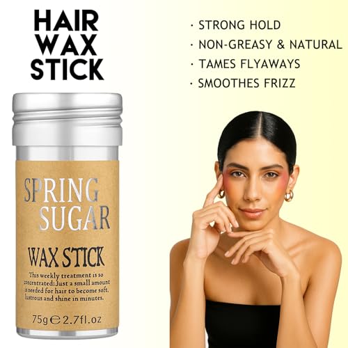 4-in-1 Styling Cream for Flyaways, Curl Defining & Shine – with Slick Back Boar Bristle Brush & Hair Wax Stick – Smooth Sleek Hair Tamer Set, Non-Greasy, for Women & Kids