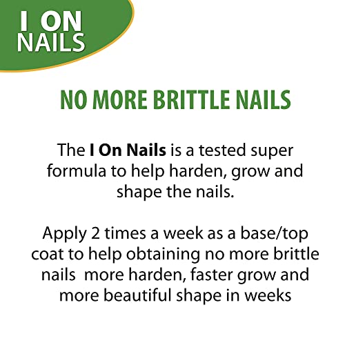 I On Nails Hardener with Calcium Biotin, Longer, Stronger, No More Brittle Nails Base Coat, Clear