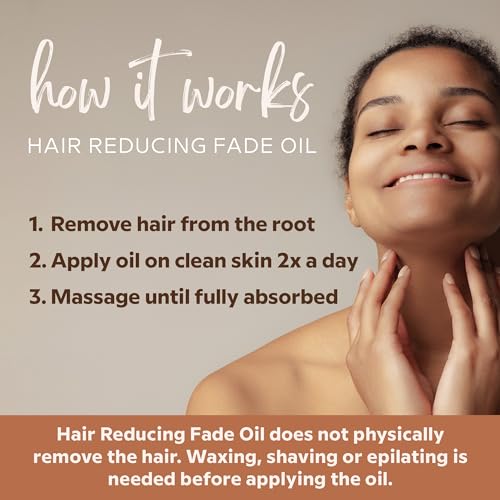 Hair Reducing Fade Oil – Regular Strength (Not sensitive skin), Minimizes Hair Growth for Face & Body – For Women & Men – 15ml Serum