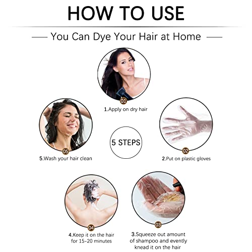 Instant Herbal Blonde Brown Hair Dye Shampoo 3 in 1, Colors in Minutes, Brown Hair Color Shampoo for Men and Women, 500ml