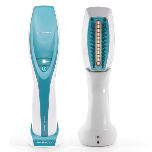 Hairmax Ultima 12 Classic LaserComb- (FDA Cleared) Laser Hair Regrowth Treatment Device for Men & Women - Reverses Thinning Hair Loss - Red Light Therapy to Stimulate Hair Growth - Cordless Design