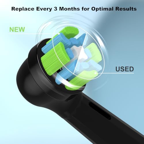 12 Pack Toothbrush Replacement Heads Compatible with Oral B iO, Replacement Heads for Oral B iO 3 4 5 6 7 8 9 10 Series Electric Toothbrushes, Black