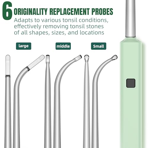 2025 Best Tonsil Stone Remover 6pcs Extended LED Light Guiding Scoop Curved Tonsil Stone Removal Kit Remove Tonsil Stone Water Flosser Oral Irrigator Tool Rinse Syringe Cleaner Fresh Breath Soft