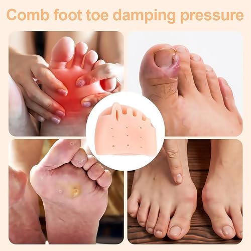 Hyggear Silicone Toe Separators for Women – 2025 New 4 Pairs Hygear Toe Separators for Overlapping Toes Foot Corrector, Soft and Breathable Toe Separators for Men and Women (Mix)