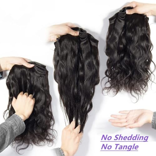 Human Hair Bundles Body Wave 20 22 24 Inch Bundles Human Hair 12A Brazilian Virgin 100% Unprocessed Quick Weave Hair Bundles for Black Women Natural Color