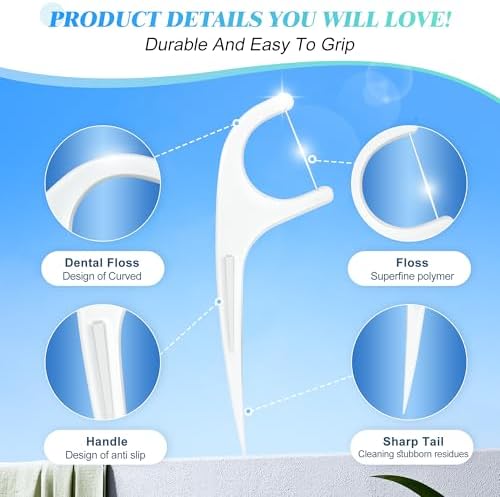 Individually Wrapped Floss Picks, Multi-Color Oral Care Flossers for Adults with Handy Case, Mini Disposable Dental Floss Singles Bag for Travel, Hotel, Restaurant, Office, Car, Wedding - 2Case