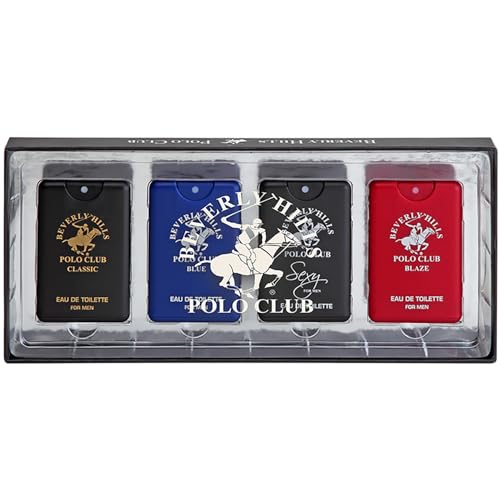 Beverly Hills Polo Club Pocket Size Collection, 4 Piece Cologne Gift Set for Men, Pack of 1,0.68 fluid_ounces