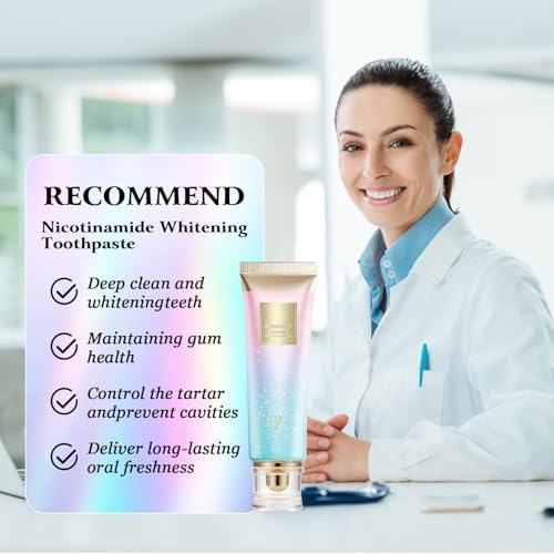 2Pcs Niacinamide Whitening Toothpaste, Nicotinamide Dazzle White Toothpaste, Fresh Breath Niacinamide Whitening Toothpaste,Remove Tooth Stains