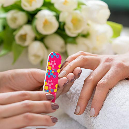 150 Pieces Disposable Mini Nail Files Bulk Double Sided Emery Small Colorful Nail Files for Home Salon Use