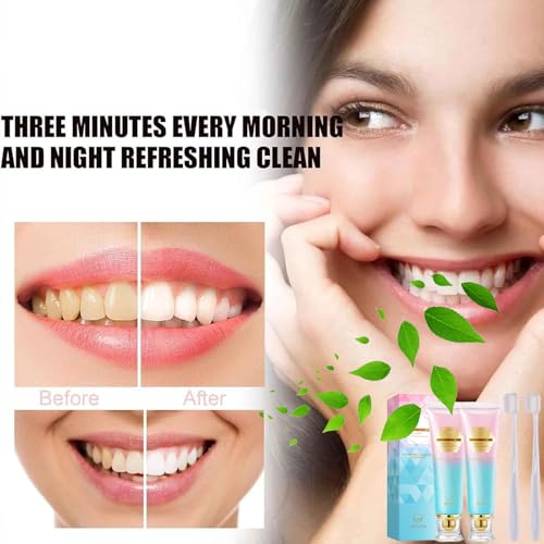 2Pcs Radiant Bright White Toothpaste, Niacinamide Whitening Toothpaste- for Healthier, Body Whiter Teeth, Whitening ToothpasteBright, Get rid of fire 2pcs