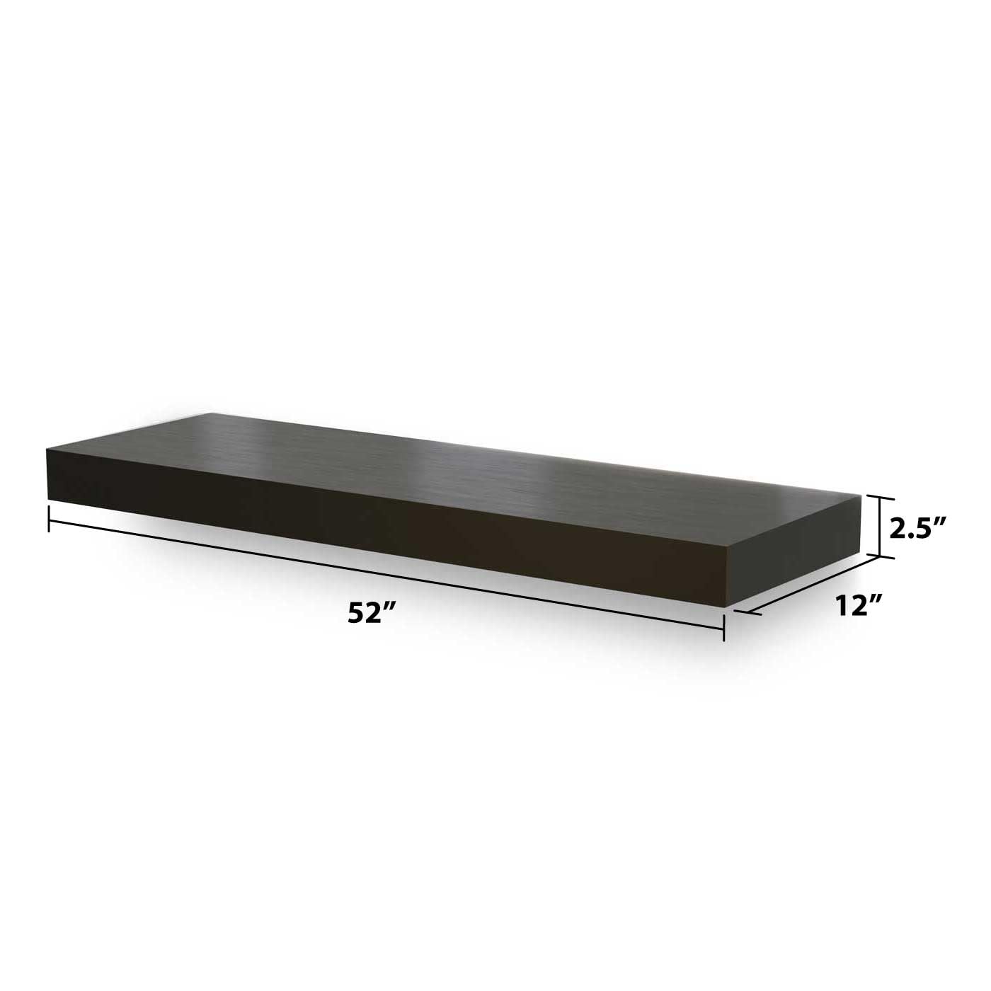 MANTELSDIRECT Titus 52 Inch Metal Stainless Steel Non-Combustible Fireplace Mantel Shelf - Shadow Iron Beautiful Modern Shelf Perfect for Electric Fireplaces and More!