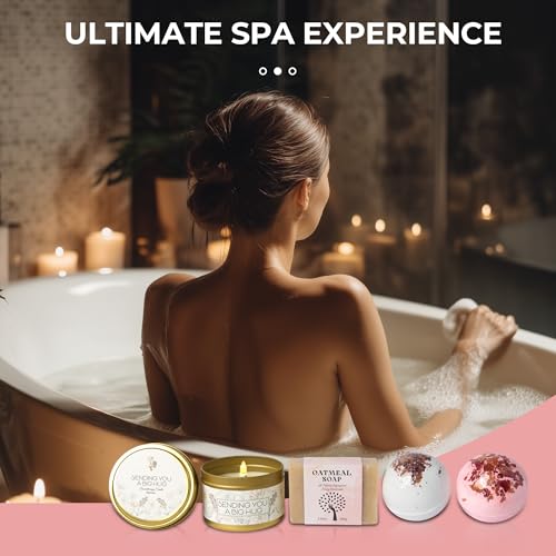 GRANNY SAYS Birthday Gift for Mom, Spa Gifts Set, Self Care Gifts with Luxury Flannel Blanket, Gift Baskets for Women, Get Well Gifts After Surgery for Mother, Friends, Wife, Sister