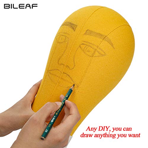 22 Inch Canvas Block Head Mannequin Wig Head With Stand Pink for Display with Mount Holes(Rosy)