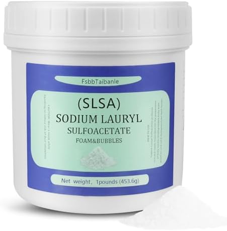 1 Pound of SLSA Powder for Bath Bomb Making, Premium Sodium Lauryl Sulfoacetate Powder, Sodium Lactate for soap Making, Gentle on The Skin. Suitable for Bath TrufflesCrafting Bath Bombs and More