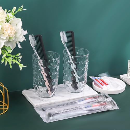 200pcs Disposable Toothbrushes with Toothpaste and Comb Floss Individually Wrapped, 4-in-1 Bulk Toothbrush Kit with 2 Color Toothbrush,10g Toothpaste,7 inch Comb, Floss Pick